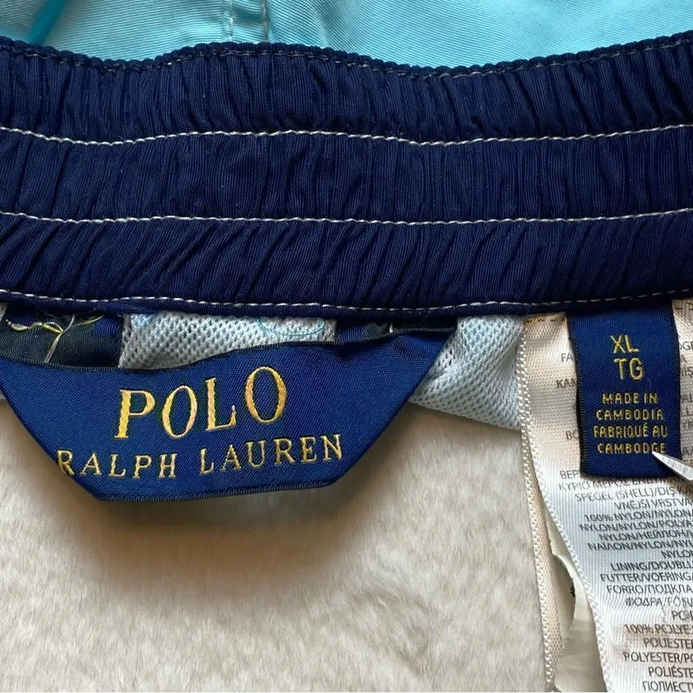 Polo Ralph Lauren Light Blue Nylon Swim Trunks Size XL